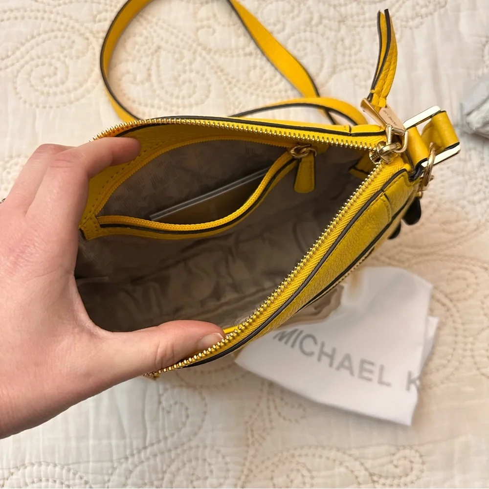 Like New! Michael Kors Yellow Leather Crossbody Bag